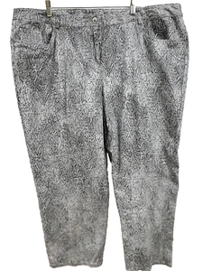 Ruby Rd. Pants Gray jeans Snake Print Glitter Womens size 24W NEW $64 - Picture 1 of 6