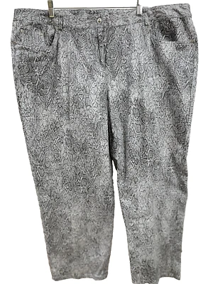 Ruby Rd. Pants Gray jeans Snake Print Glitter Womens size 24W NEW $64 - Image 1 of 4