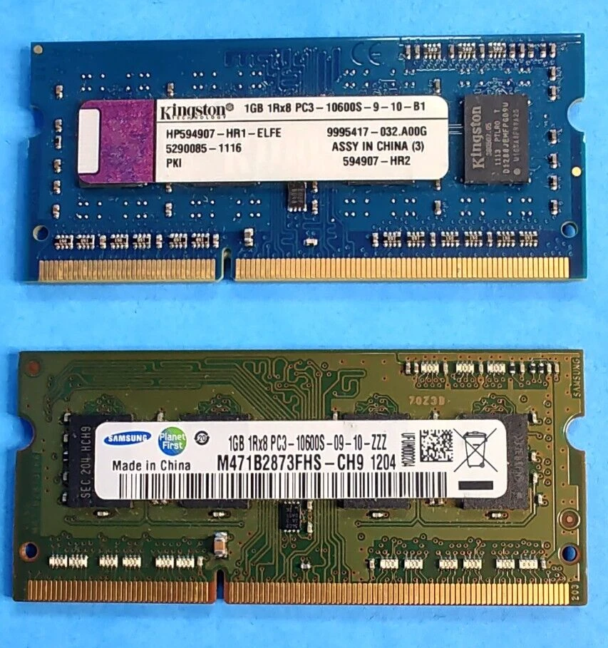 2GB (2x1GB) 1Rx8 PC3-10600S-9-10 DDR3-1333 Laptop RAM Memory for HP 639738-001 - Image 1 of 1