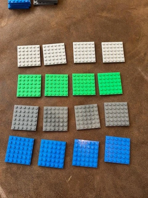 Lego 6x6 plate x4 - you choose color blue/bright green/gray - Image 1 of 1