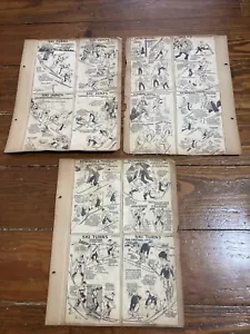 1930s Scrapbook Pages Lot Cartoon Ski Lessons Instructions Downhill Turns Jumps - Imagen 1 de 7