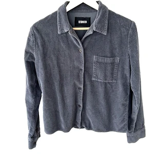 Reformation Corduroy Button Front Shirt Jacket Top Medium Grey Blue  Shacket * - Picture 1 of 6