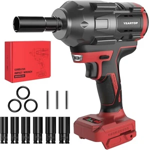 Avvitatore a percussione senza fili 1/2 pollice per batteria Miwaukee 18 V, 900 piedi-lbs (1200 N.M) Bru - Foto 1 di 8