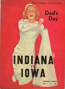 1952 Indiana Hoosiers vs. Iowa Hawkeyes college Football Program - Picture 1 of 1