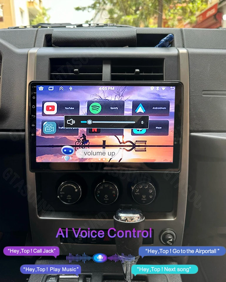 Voice Control Car Stereo Radio Carplay Android 15 GPS For Jeep Liberty 2008-2012 — 第 1/4 张图片