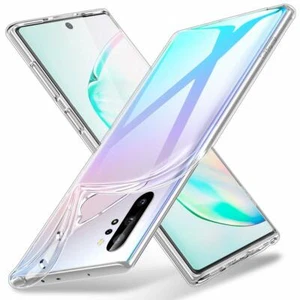 Pour Samsung Galaxy Note 10 Coque arrière Gel Silicone Lisse Transparent - Zdjęcie 1 z 1
