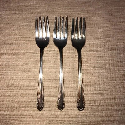 California Blossom 3 tenedores de ensalada + 1 cuchara Gumbo Wm Rogers Mfg Co plato extra Foto 1 de 4