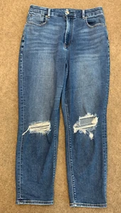 Jeans American Eagle donna 8 rilassati curvy mamma vita alta effetto invecchiato Y2K denim - Foto 1 di 9