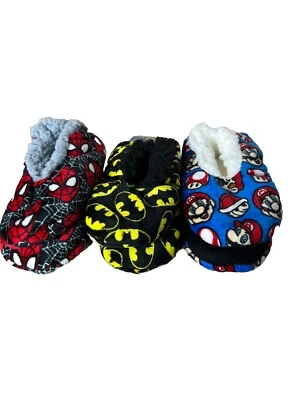 Mario-Super Hombre-Batman Zapatilla Calcetines Paquete De 3 Talla S/M Zapato Talla 8-13 Foto 1 de 4