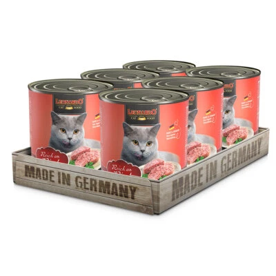 Leonardo Reich an Rind Nassfutter Katzenfutter | Getreidefrei | 6 x 800 g - Bild 1 von 2
