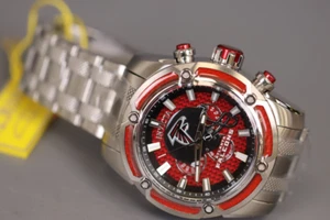 INVICTA NFL Men 52mm Stainless Steel Silver Black+White+Silver+Red dial VD54 - Picture 1 of 6