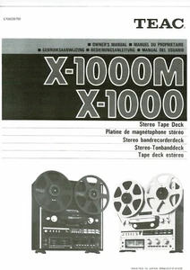 Teac user manual Bedienungsanleitung für X- 1000M / 1000 mehrsprachig Copy - Bild 1 von 1