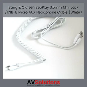 Bang & Olufsen BeoPlay 3.5mm Mini Jack to USB-B Micro AUX Headphone Cable WHT S1 - Imagen 1 de 24