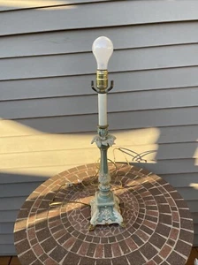 Neoclassical Art Nouveau Cast Metal Table Lamp W/Claw Feet. For Restoration - Picture 1 of 10