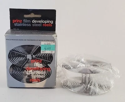 Carrete de desarrollo de película Prinz 35 mm acero inoxidable #260-34 con caja Foto 1 de 4