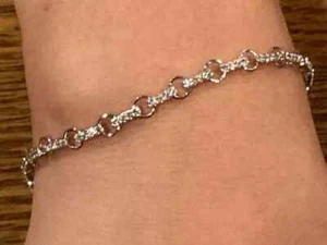 14K White Gold Plated 4Ct Round Cut Lab-Created Diamond Women's Tennis Bracelet - Picture 1 of 3