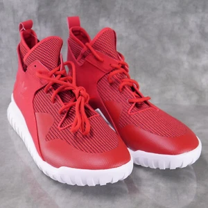 NWOB Adidas Tubular X S77842 Collegiate Red White Trainers Men's Size 13 8823.2 - Picture 1 of 12