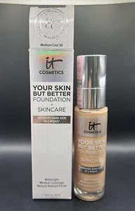 IT COSMETICS - YOUR SKIN BUT BETTER FOUNDATION + SKINCARE - MEDIUM COOL 30 -1 OZ - Picture 1 of 8