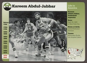 Kareem Abdul Jabbar  Story of America History Card Life - Picture 1 of 1