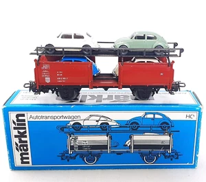 Marklin HO 1:87 DB "4x VOLSKWAGEN BEETLE" CAR TRANSPORTER WAGON 4613 MIB`80 RARE - Picture 1 of 10