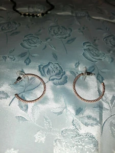 Earrings in 14K Rose Gold Plated Sterling Silver 2.87 Grams - Picture 1 of 4