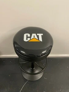 CATERPILLAR RARE PREMIUM BLACK BAR STOOL ADJUST HEIGHT DOZER EXCAVATOR TRACTOR - Picture 1 of 12