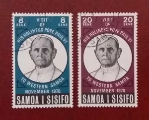 SAMOA 1970 CTO Pope Visit Mi 230-1 Scott 337-8 Yt 274-5 Sg 358-9 XF 1681 - Picture 1 of 2