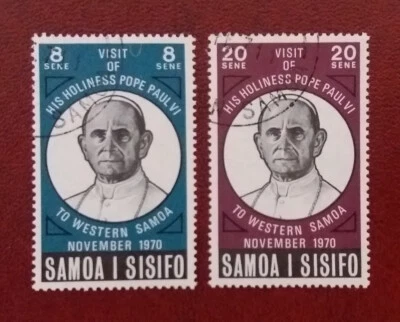 SAMOA 1970 CTO Pope Visit Mi 230-1 Scott 337-8 Yt 274-5 Sg 358-9 XF 1681 - Image 1 of 2