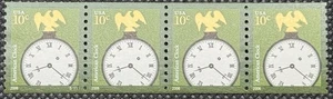 U.s. Stamp 3762 American Clock Coil Strip 4, MNH, USPS, 2006, Plate S1111 - Bild 1 von 3
