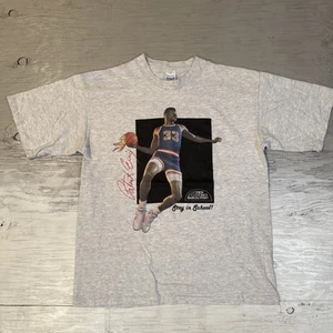 Vintage 90s NBA Salem Patrick Ewing New York Knicks Stay In School Shirt Sz L - Picture 1 of 23