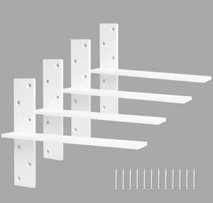 Schweberegalträger 3/8" dick Schwerlastregalwinkel weiß 4 Stück - Bild 1 von 3