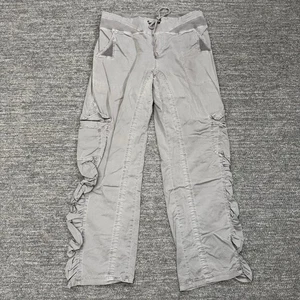 XCVI Monte Carlo Pants Women XL Stretch Poplin Solitaire Gray Ruched Boho Artsy - Picture 1 of 12