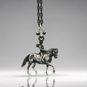 Horse Pendant for Women Vintage Style 925 Silver Equestrian Sports Jewelry Gift - Picture 1 of 13