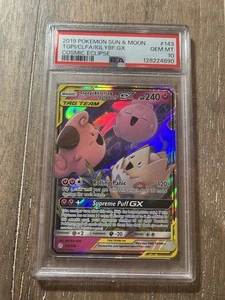 2019 PSA 10 Pokemon S&M Cosmic Eclipse Togepi Cleffa Igglybuff GX 143/236 Karte - Bild 1 von 2
