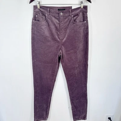 Pantalones de terciopelo ajustados morados para mujer Ann Taylor talla 10 K18 nuevos con etiquetas Foto 1 de 4