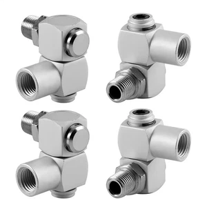 4pcs Aluminum 1/4" Universal 150PSI 360 Swivel Air Hose Connector Adapter Tool - Picture 1 of 17