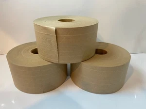 Uline S-2350 Industrial Reinforced Kraft Tape - 3" x 375'; Pack of 3 Rolls - Picture 1 of 7