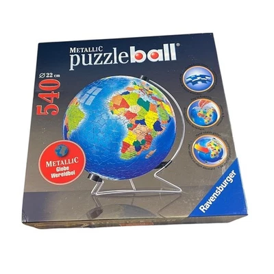 Metallic Puzzleball Globe Ravensburger Puzzle Ball 540 Pieces 22cm 3D Earth - Image 1 of 4