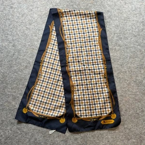 Aquascutum Karo Pferd Trense Muster Schal ca. 134 cm x 30 cm Made in Italy - Bild 1 von 10