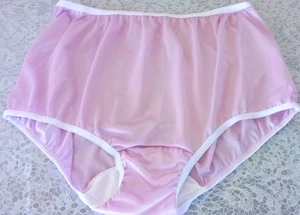 VIOLET RAIN GLOSSY NYLON SATIN GRANNY PANTY BRIEF 10~MADE IN USA - Picture 1 of 1