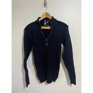 Usado en Excelente Condición Rothco 1/4 Cremallera Suéter Para Hombres Grande Negro Comando Gamuza Parches Ejército Militar - Imagen 1 de 4