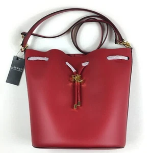 Ralph Lauren Carryover Andie Tote Drawstring Handbag Red NEW - Picture 1 of 14