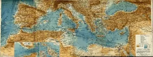 1897 = MARE MEDITERRANEO = Antica Mappa = OLD MAP # - Picture 1 of 1