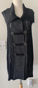 NWOT STYLE & CO Womens 1X Knit Tunic Length Gray Vest Wide Collar Chunky Knit - Picture 1 of 4