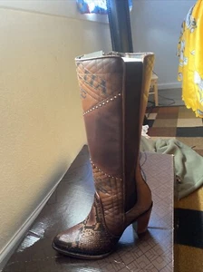 Cuadra Ladies Python Chestnut Brown Western Boots CU561 - Picture 1 of 5