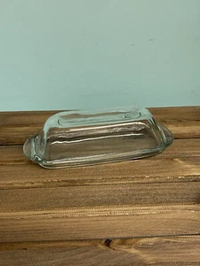 Clear Glass Butter Dish & Cover Lid - Picture 1 of 3