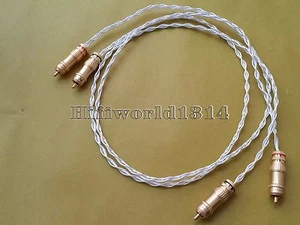 1 Paar versilbertes Cinch-Audiokabel Audiophile vergoldete Stecker Phono - Bild 1 von 5