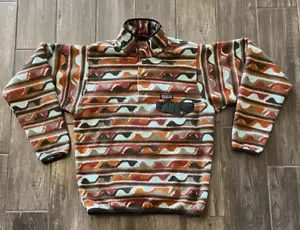 Patagonia Synchilla Snap-T Fleece Pullover Aztec Blue Delta Waves Size S RARE - Picture 1 of 10