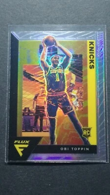 OBI TOPPIN RC 2020-21 Flux Basketball Silver Prizm Holo Rookie #206 NY Knicks - Image 1 of 2