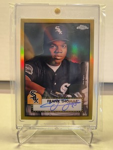 2021 Topps Chrome Platinum Anniversary Frank Thomas Gold Refractor Auto /50